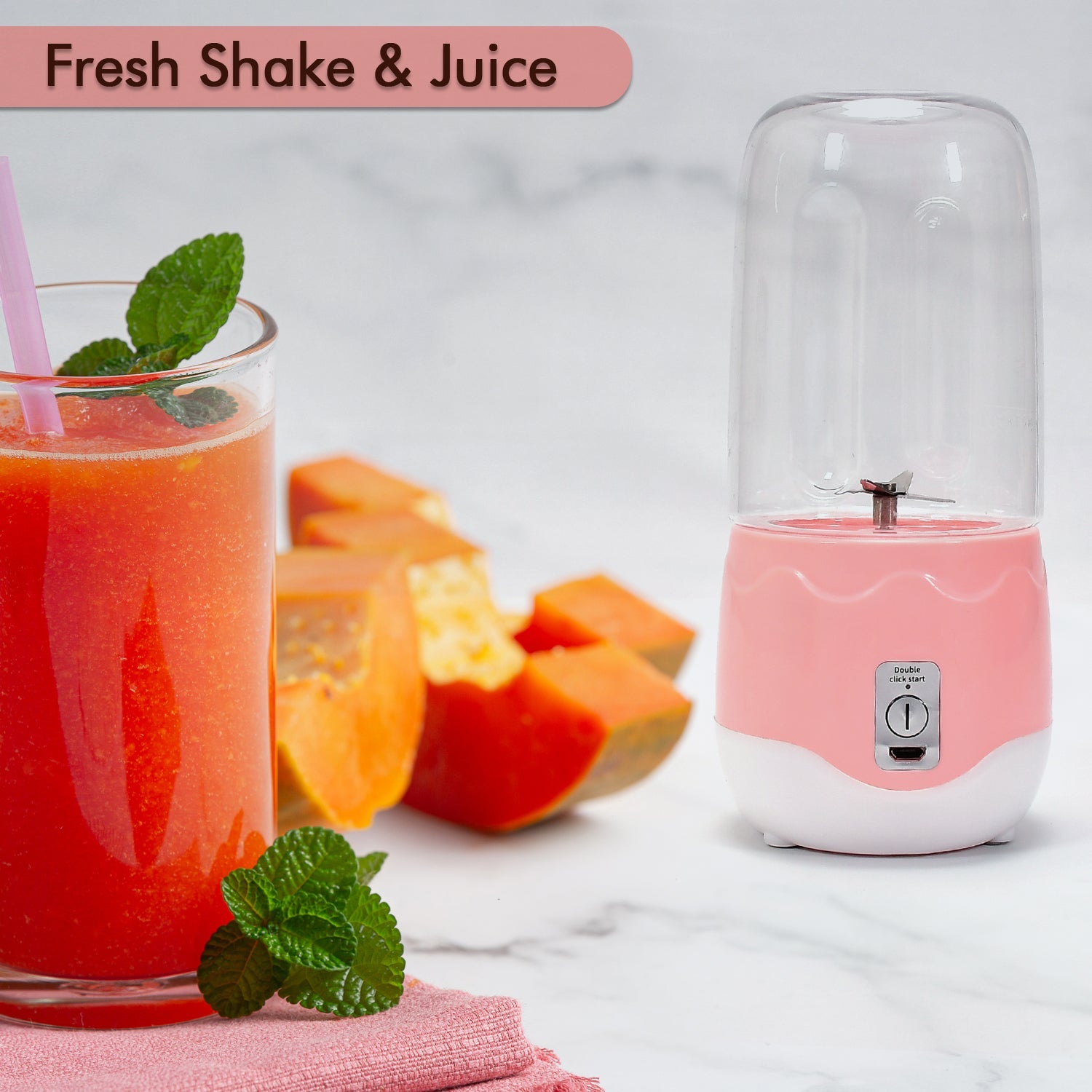 2260 Portable Blender, Personal Blender Juicer Cup, Mini Handheld Blender with 4 Blades, Mixer for Fruit Shakes and Smoothies, Portable Juicer (Multicolor) DeoDap 2260 Portable Blender, Personal Blender Juicer Cup, Mini Handheld Blender with 4 Blades, Mixer for Fruit Shakes and Smoothies, Portable Juicer (Multicolor) DeoDap